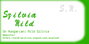 szilvia mild business card